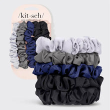 Load image into Gallery viewer, Satin Petite Scrunchies 5pc Set- Midnight
