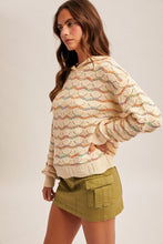Load image into Gallery viewer, Multi-Color Pointelle Sweater Hoodie
