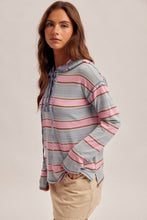 Load image into Gallery viewer, Pink And Aqua Light Weight Hoodie Pullover
