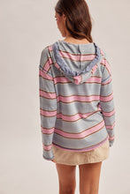 Load image into Gallery viewer, Pink And Aqua Light Weight Hoodie Pullover
