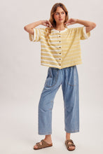 Load image into Gallery viewer, Matcha Latte Color Block Button Down Relaxed Top
