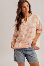 Load image into Gallery viewer, Candy Pink Striped Loose Fit Knit Top

