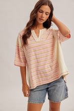 Load image into Gallery viewer, Candy Pink Striped Loose Fit Knit Top
