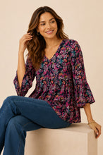 Load image into Gallery viewer, Plus Botanical Bell Sleeve Babydoll Top

