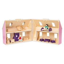 Load image into Gallery viewer, Wooden Fold &amp; Go Dollhouse
