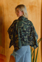 Load image into Gallery viewer, Oversized Cape Sleeve Denim Trucker Jacket
