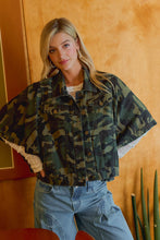 Load image into Gallery viewer, Oversized Cape Sleeve Denim Trucker Jacket
