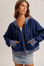 Load image into Gallery viewer, Navy Soft Brushed Jersey Oversized Jacket
