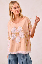 Load image into Gallery viewer, Mix And Matched Floral Patch Short Sleeves Hooded Top
