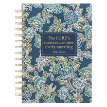 Load image into Gallery viewer, Spiral Bound Blue Floral New Mercies Journal
