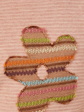 Load image into Gallery viewer, Girls Contrast Floral Patched Textured Stripe Knit Top
