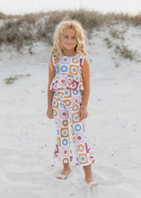Load image into Gallery viewer, Kids Retro Daisy Checkered Spring Summer Bell Bottom Set
