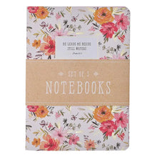 Load image into Gallery viewer, He Leads Me Pink Floral Large Notebook Set
