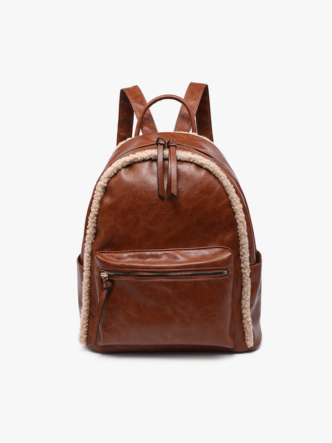 Jen & Co. Sherpa Trim Backpack w/ Front Pocket