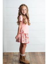 Load image into Gallery viewer, Kids Peach Floral Bow Skort Set

