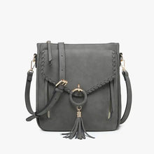 Load image into Gallery viewer, Jen &amp; Co Layla Faux Suede Whipstitch Crossbody w/ Tassel
