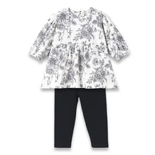 Load image into Gallery viewer, Bamboo Toile Tunic Set – Floral Top &amp; Leggings
