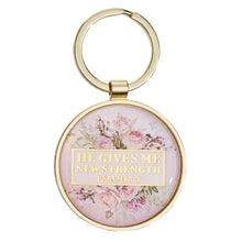 Load image into Gallery viewer, New Strength Metal Key Ring - Psalm 23:3
