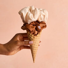 Load image into Gallery viewer, Cream &amp; Camel Oversized Scrunchies
