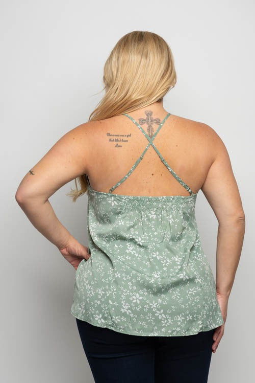 Relaxed Fit Cross Back Tank Top