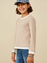 Load image into Gallery viewer, Girls Layered Look Ribbed Knit Top
