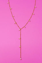 Load image into Gallery viewer, Freshwater Pearl Dangle T Necklace
