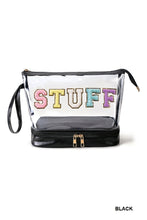 Load image into Gallery viewer, &quot;Stuff&quot; Chenille Letter Double Layer Clear Bag
