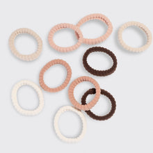 Load image into Gallery viewer, Recycled Fabric Ribbed Hair Elastics 10pc Set - Blush
