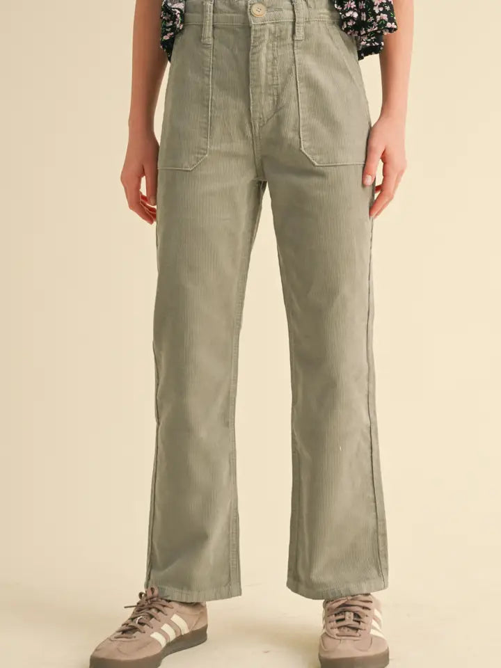 Girls Sage Straight Leg Corduroy Pants w/ Porkchop Pocket