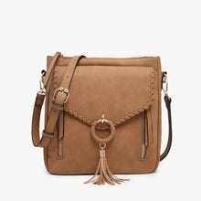 Load image into Gallery viewer, Jen &amp; Co Layla Faux Suede Whipstitch Crossbody w/ Tassel
