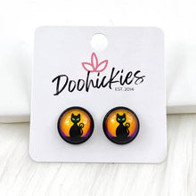 Load image into Gallery viewer, 12mm Glass Stone Halloween Studs - Earrings
