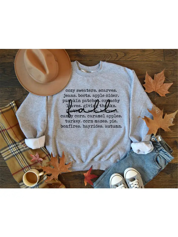 Fall Words Graphic Sweatshirt