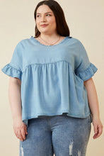 Load image into Gallery viewer, Womens Tencel Frayed Double V Neck Top

