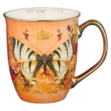 Load image into Gallery viewer, Mug Orange/White Butterfly Grace Eph. 2:8
