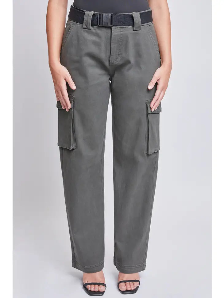 Missy High Rise Belted Cargo Pant