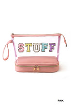 Load image into Gallery viewer, &quot;Stuff&quot; Chenille Letter Double Layer Clear Bag
