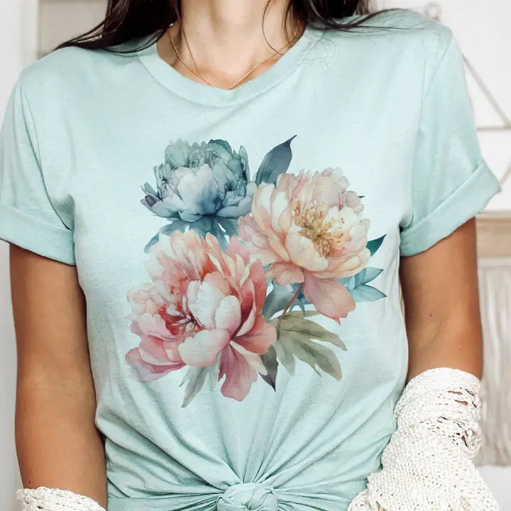 Peony Florals Graphic Tee