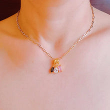 Load image into Gallery viewer, Golden Mix Gem Drop Charm Necklace
