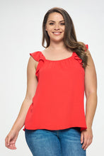 Load image into Gallery viewer, Ruffle Shoulder Relaxed Top
