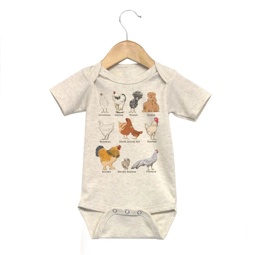 Chicken Breeds Baby Onesie