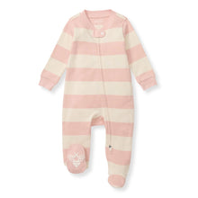 Load image into Gallery viewer, Rugby Stripe Footed Sleep &amp; Play - Pink Sand

