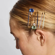 Load image into Gallery viewer, Cloud &amp; Gem Bobby Pins 8pc Set - Garden Bouquet
