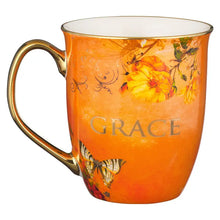 Load image into Gallery viewer, Mug Orange/White Butterfly Grace Eph. 2:8
