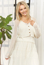 Load image into Gallery viewer, Two Piece Ivory Knit Button Down And Tank Top
