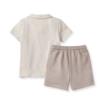 Load image into Gallery viewer, Chunky Slub Polo Shirt &amp; Shorts Set
