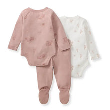 Load image into Gallery viewer, Wildflower 3 Piece Bodysuit &amp; Pant Set - Organic Rose
