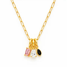 Load image into Gallery viewer, Golden Mix Gem Drop Charm Necklace
