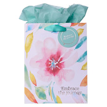 Load image into Gallery viewer, Embrace the Journey Pink Daisies Medium Gift Bag
