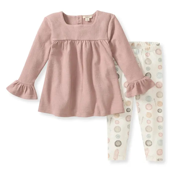 Toddler Little Button Organic Tunic & Pants Set