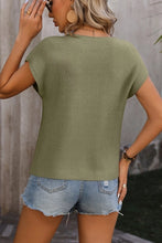 Load image into Gallery viewer, Olive Round Neck Short Sleeve Knit Top
